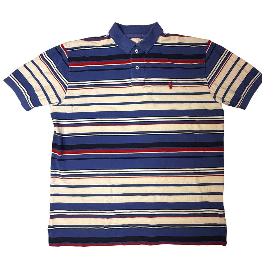 Polo Ralph Lauren Striped Short Sleeve Polo Shirt Blue White Red